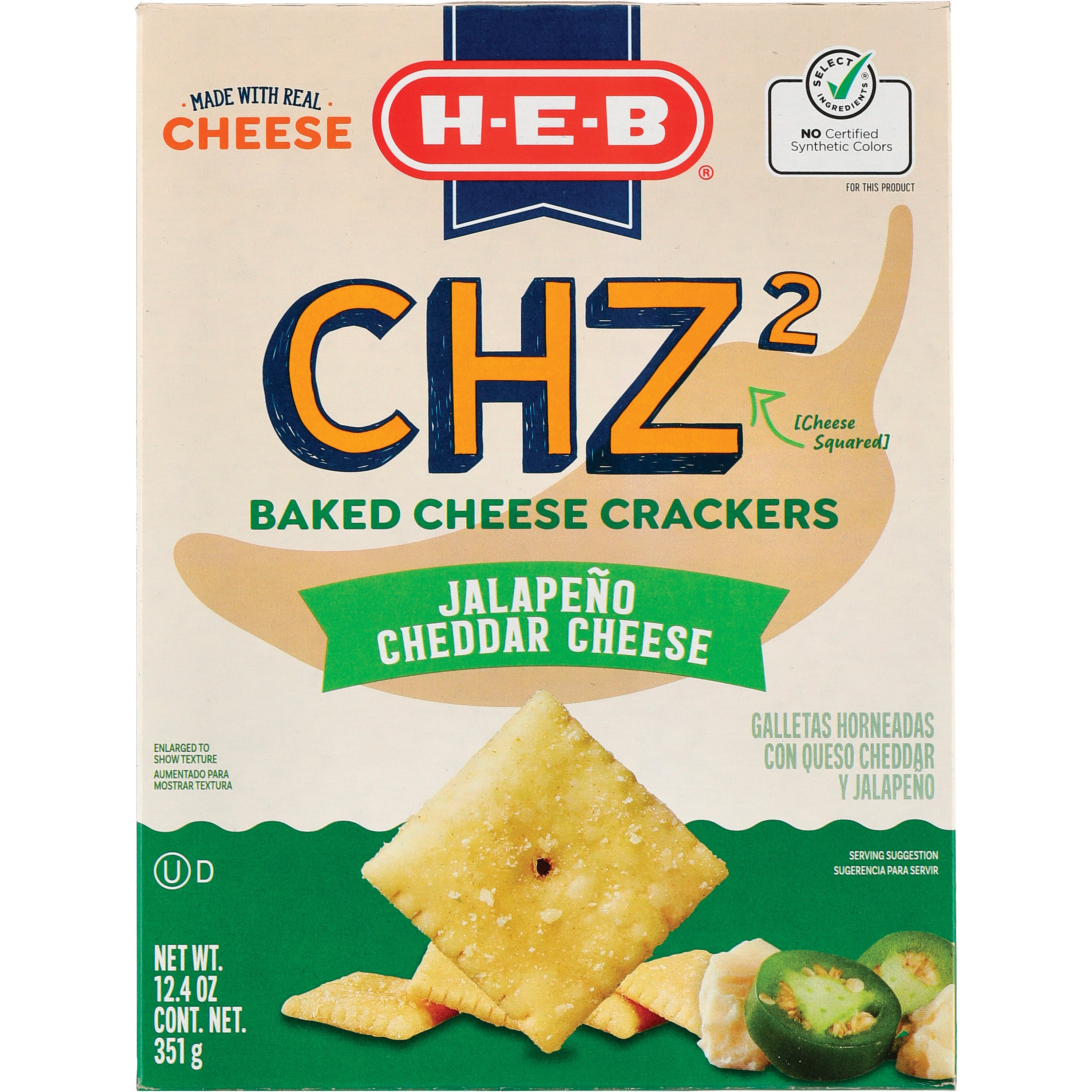 HEB CHZ2 Baked Cheese Crackers Jalapeno Cheddar Cheese Shop