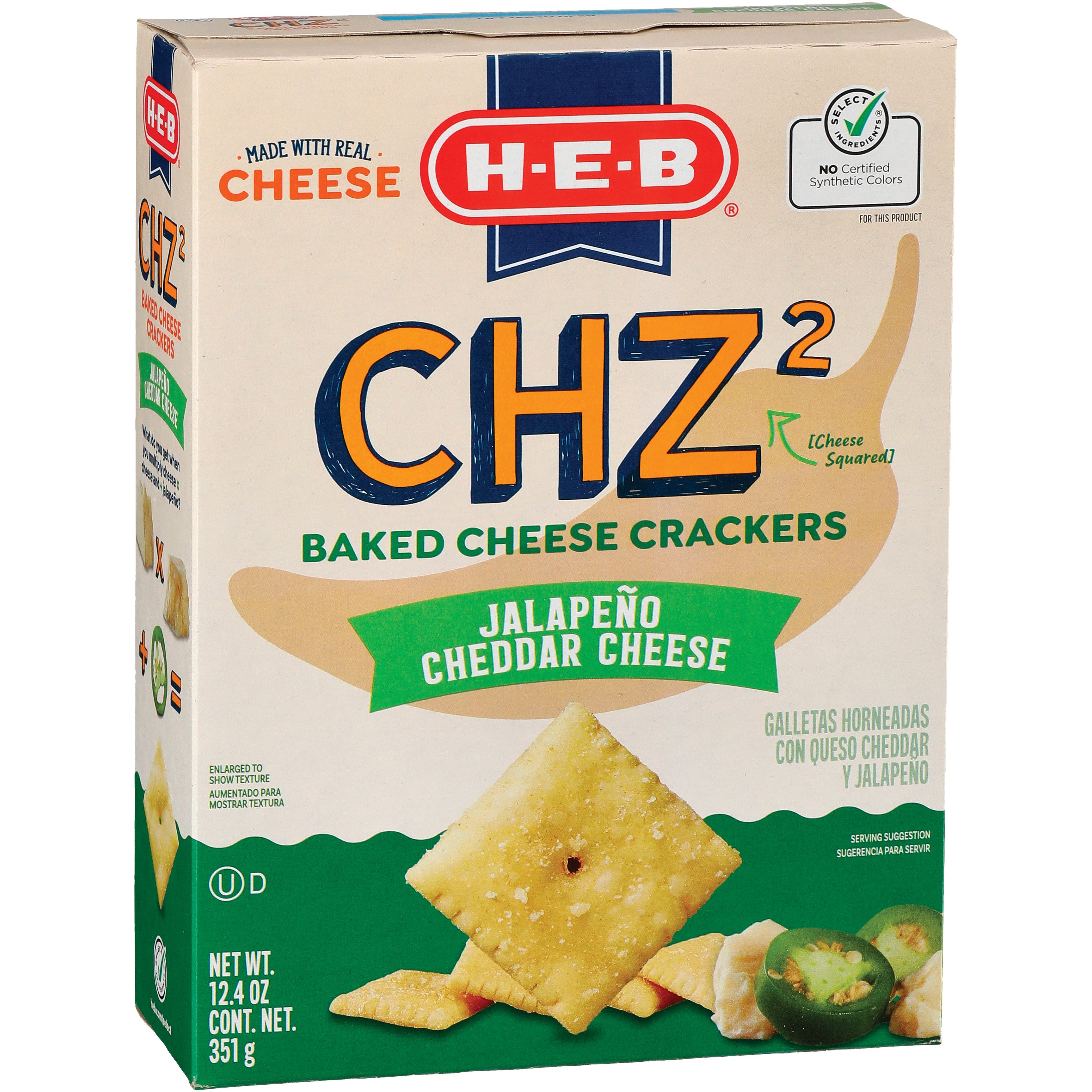 H-E-B CHZ2 Baked Cheese Crackers - Jalapeno Cheddar Cheese - Shop ...