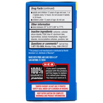 H-E-B Mucus Relief Expectorant Extended-Release Tablets, 40 ct