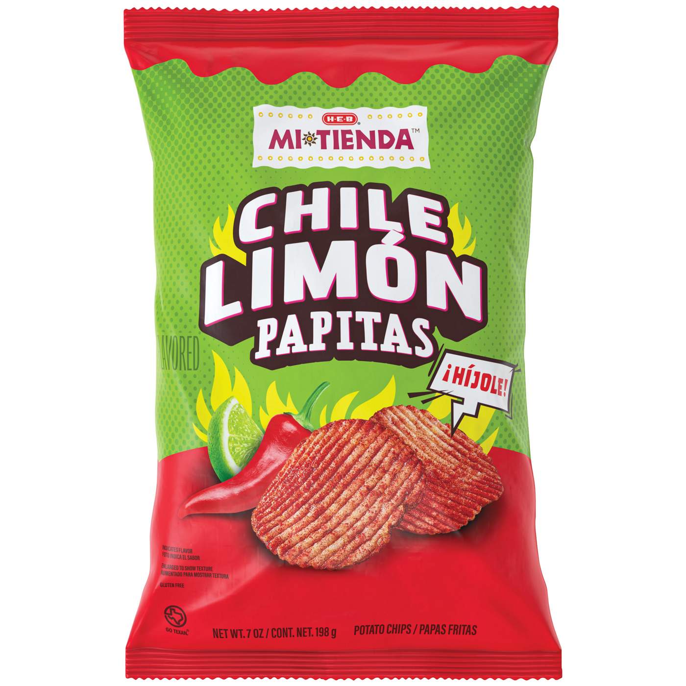 H-E-B Mi Tienda Papitas Potato Chips - Spicy Chile Limón; image 1 of 2