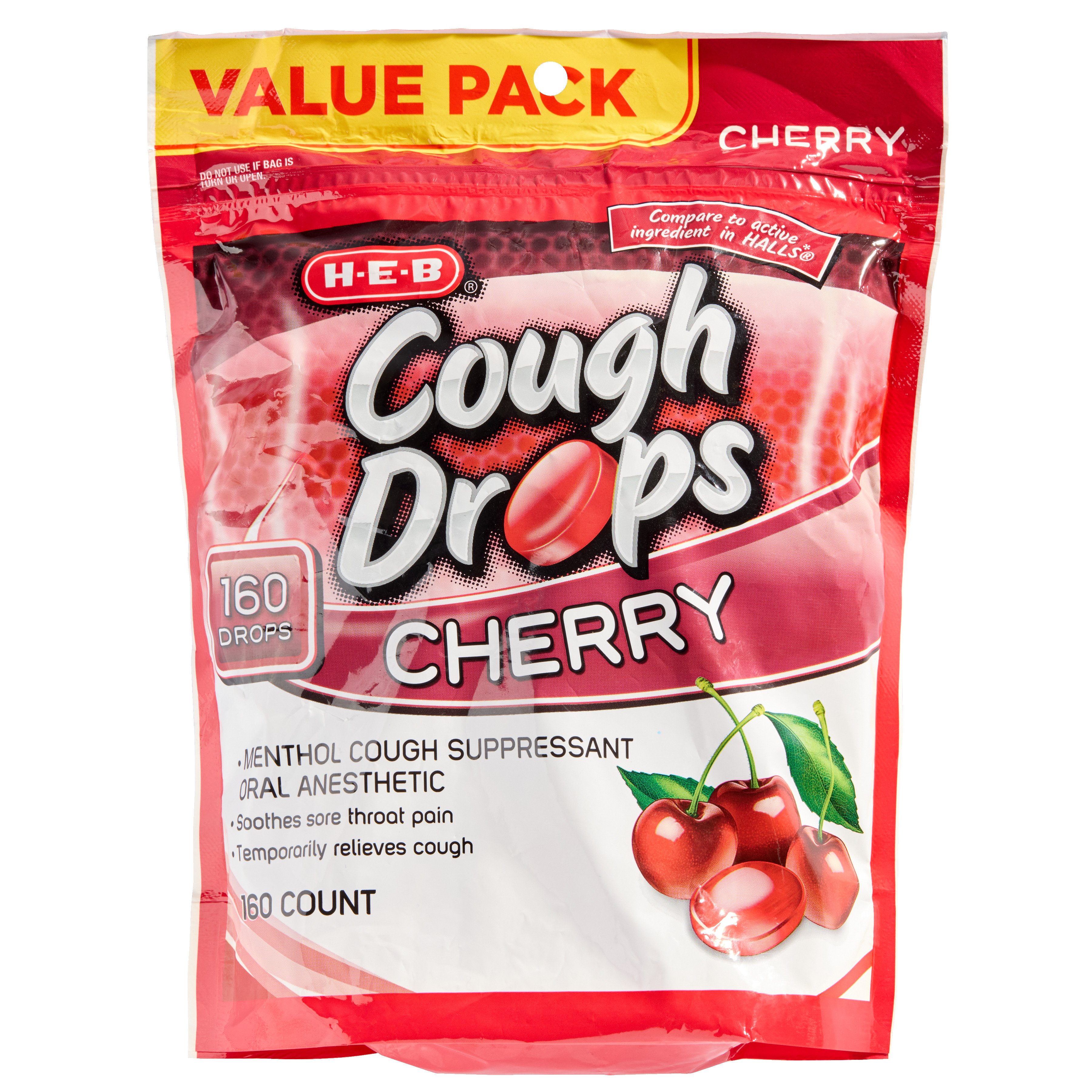 H-E-B Value Pack Cough Drops – Cherry, 160 ct
