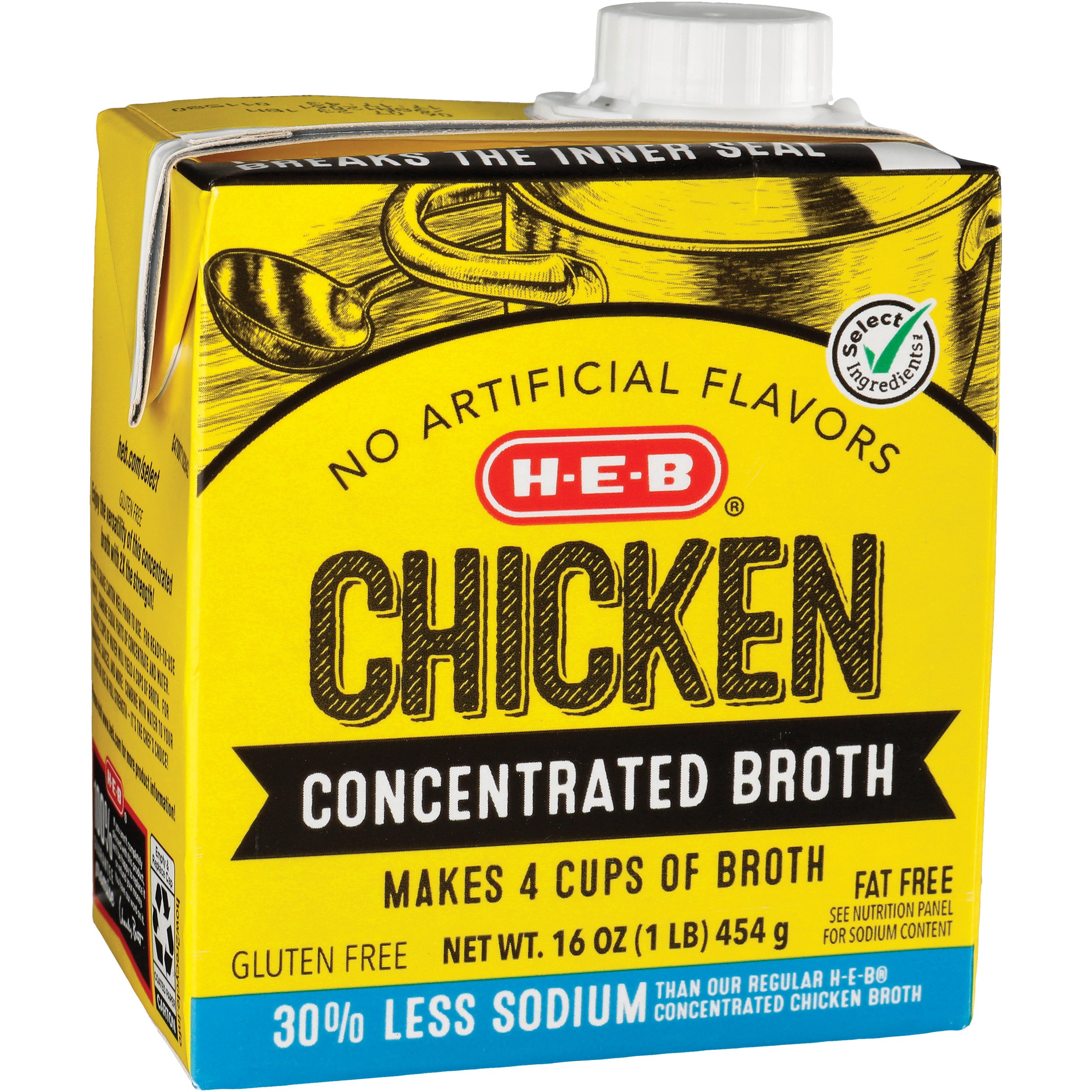 H E B Reduced Sodium Chicken Concentrated Broth Shop Broth And Bouillon At H E B