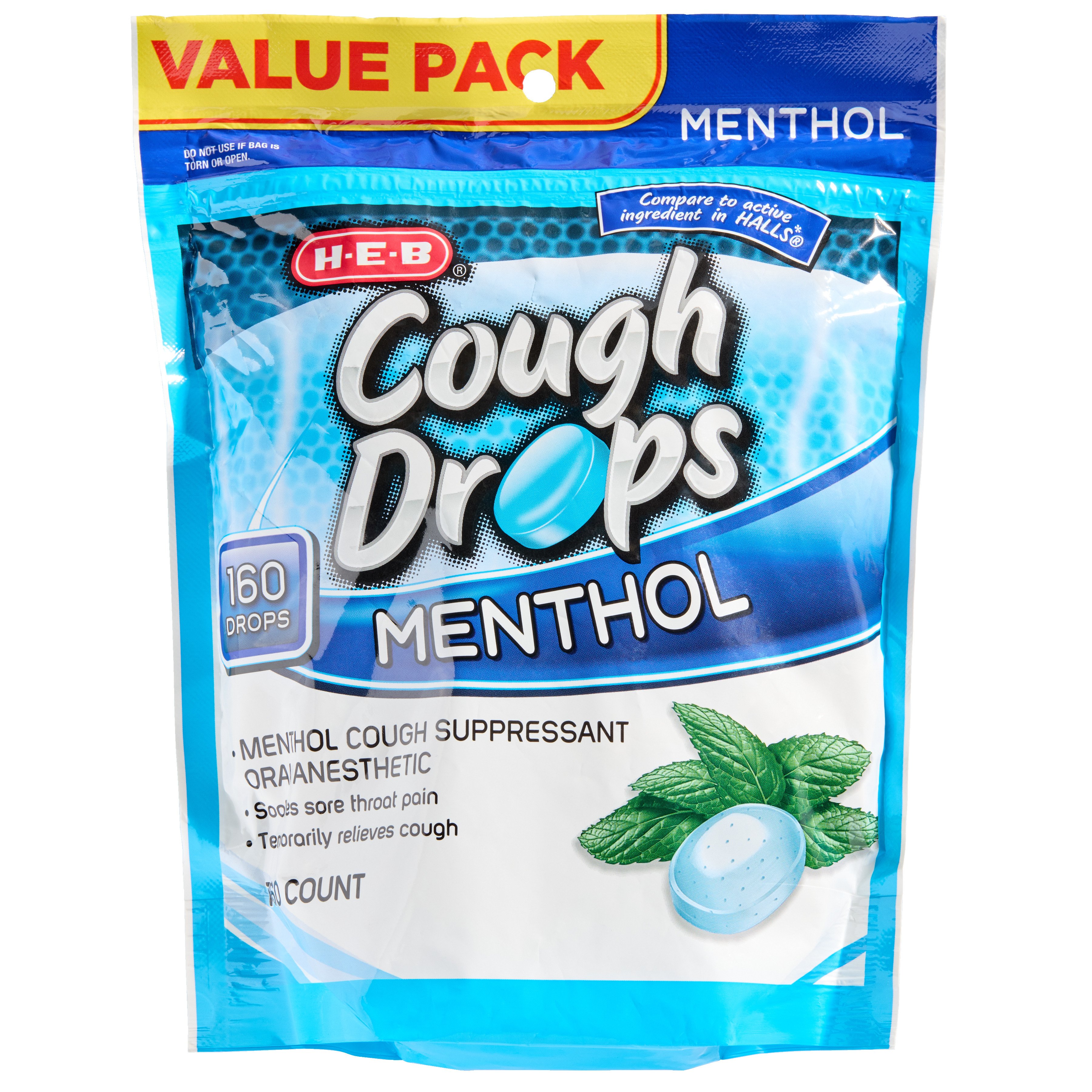 H-E-B Menthol Cough Drops – Value Pack, 160 ct