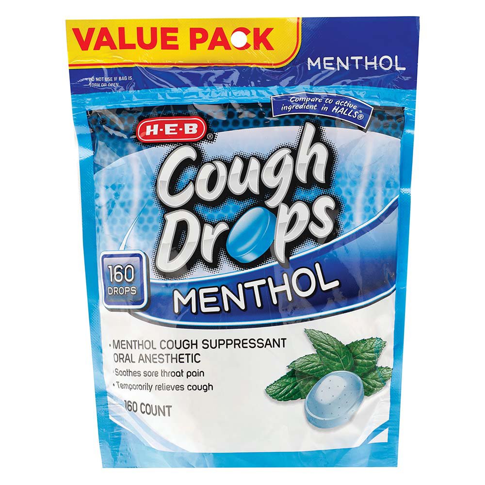 HEB Menthol Cough Drops Value Pack Shop Cough, cold & flu at HEB