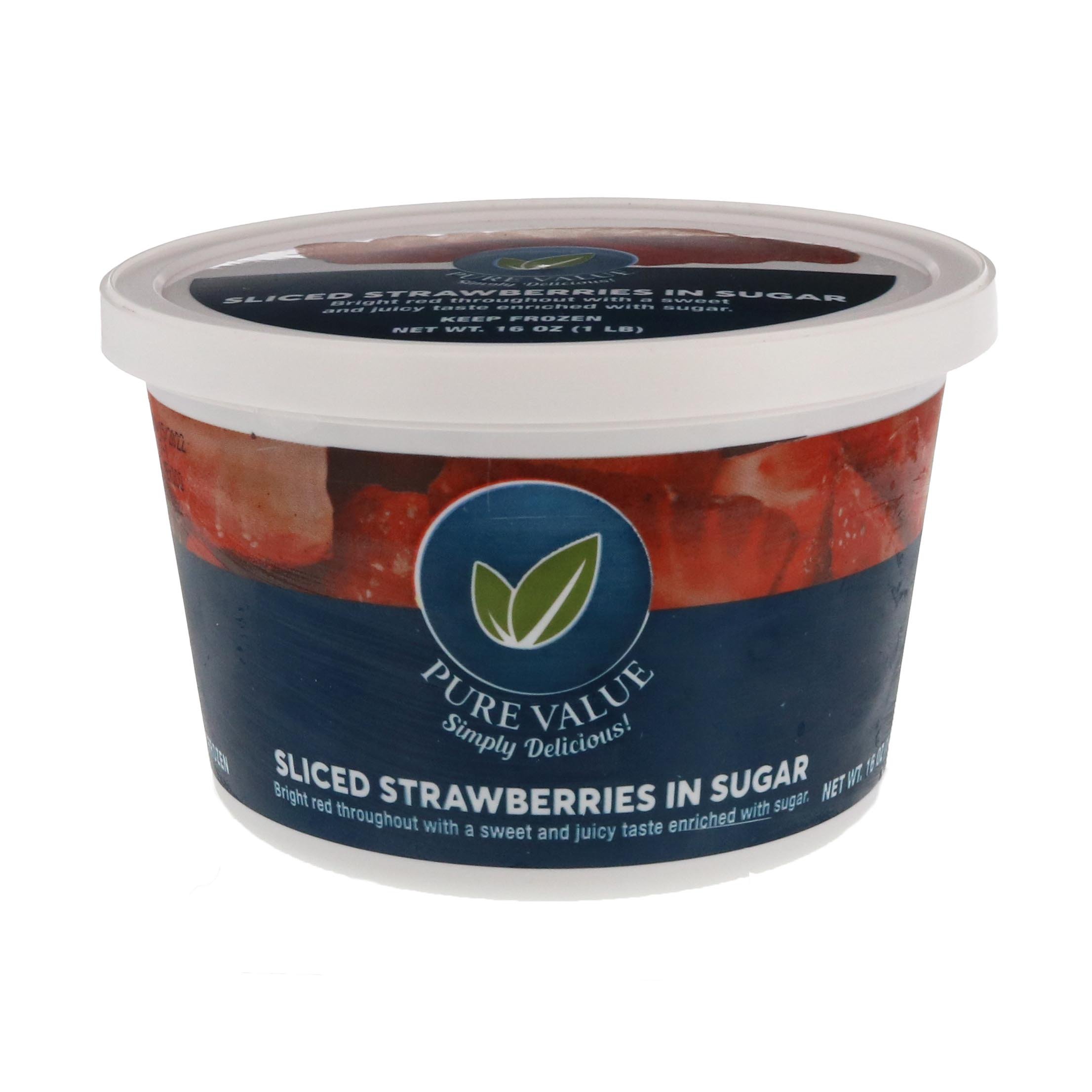 Pure Value Sliced Strawberries in Sugar Shop Fruit at HEB