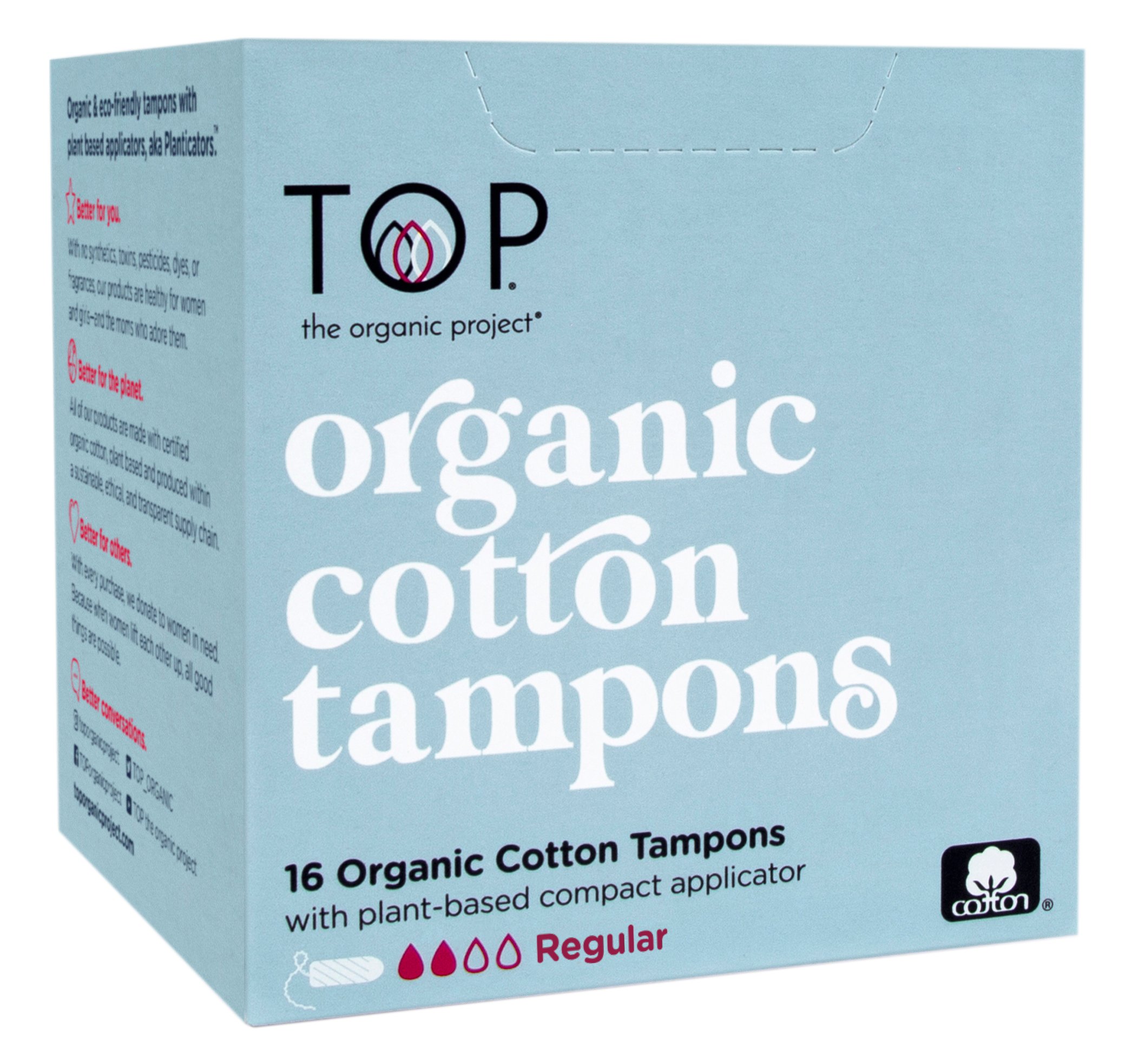 Top The Organic Project Cotton Regular Tampons Shop Tampons at HEB