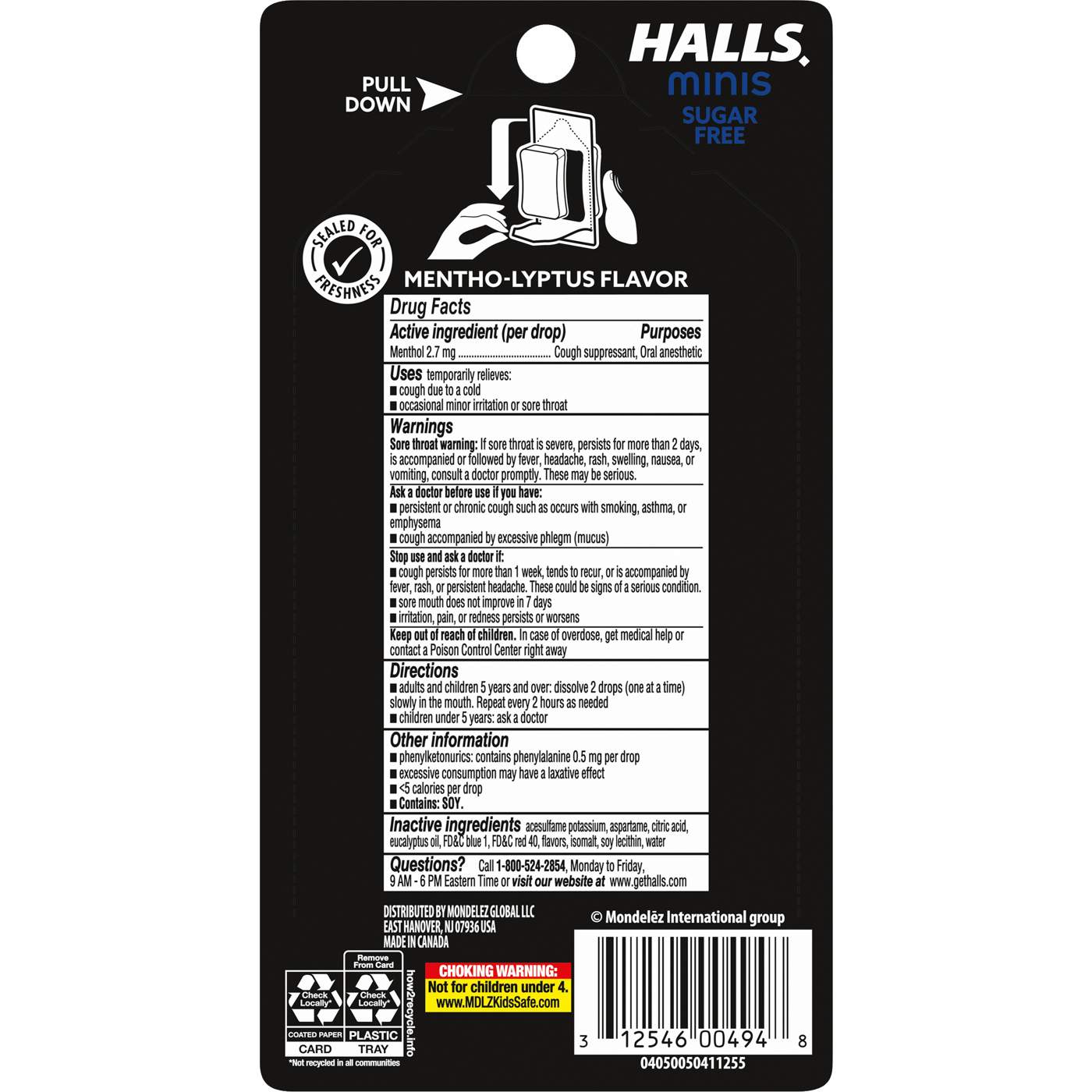 Halls Minis Cough Drops - Sugar Free Mentho-Lyptus; image 2 of 8