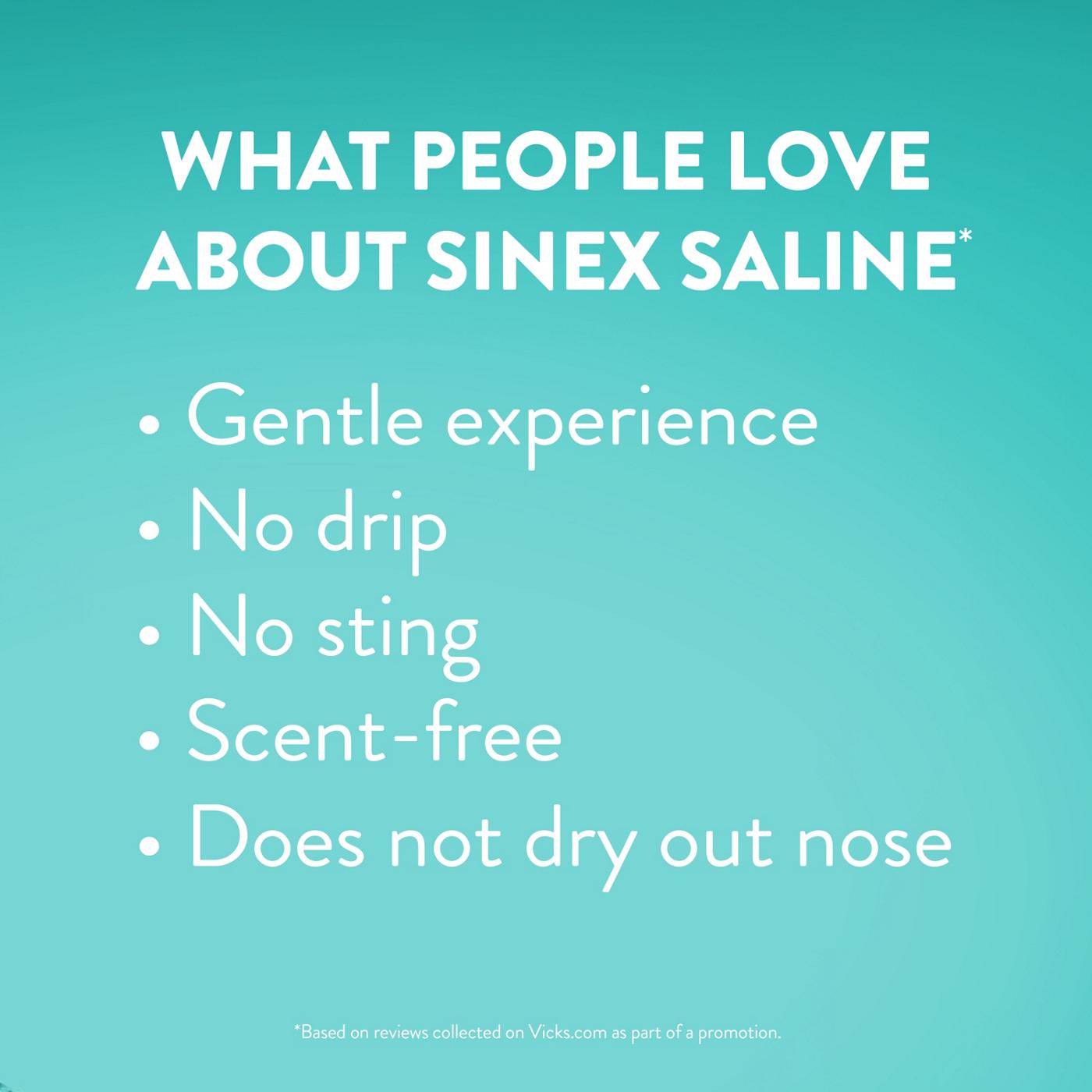 Vicks Sinex SALINE Nasal Spray, Ultra Fine Mist, Clear Everyday Sinus Congestion Fast; image 10 of 10