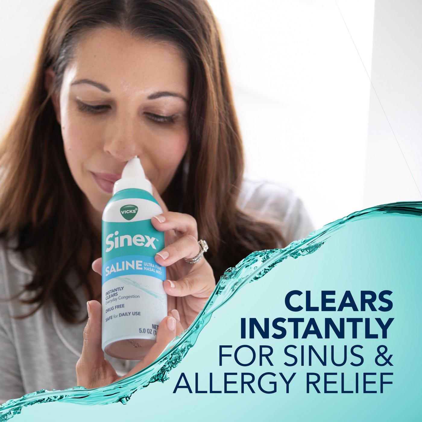 Vicks Sinex SALINE Nasal Spray, Ultra Fine Mist, Clear Everyday Sinus Congestion Fast; image 2 of 10