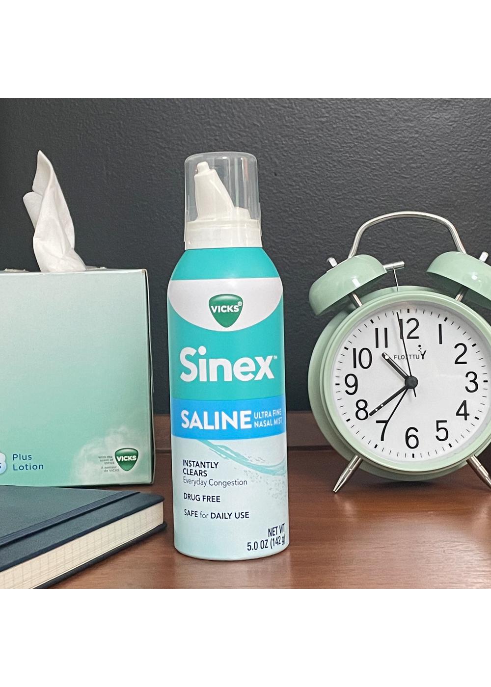 Vicks Sinex SALINE Nasal Spray, Ultra Fine Mist, Clear Everyday Sinus Congestion Fast; image 3 of 10