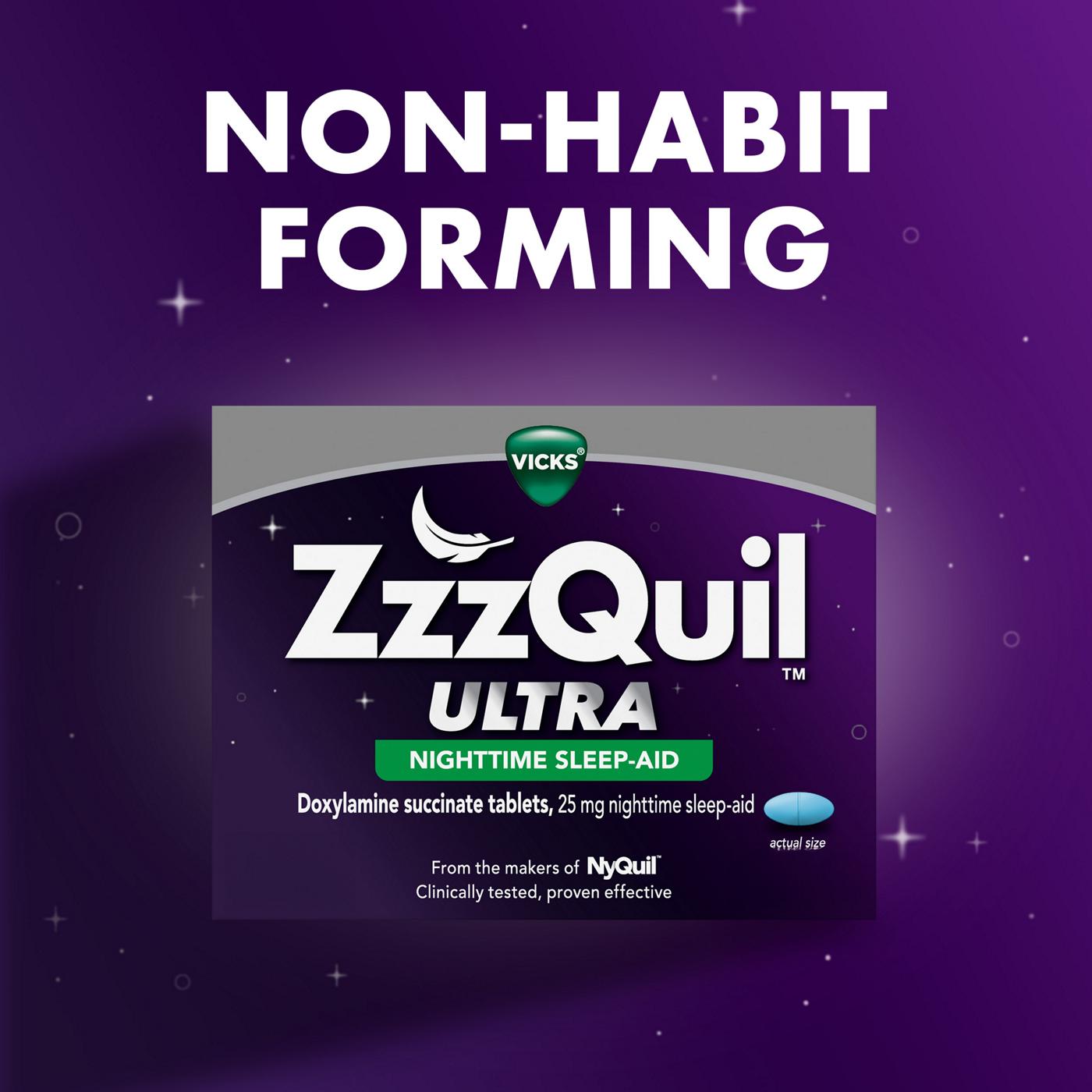 Vicks ZzzQuil ULTRA Nightime Tablets, Sleep Aid; image 3 of 8
