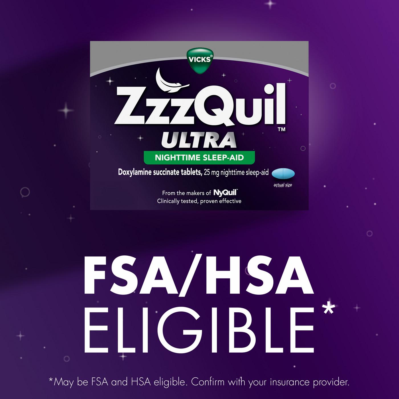 Vicks ZzzQuil ULTRA Nightime Tablets, Sleep Aid; image 4 of 8