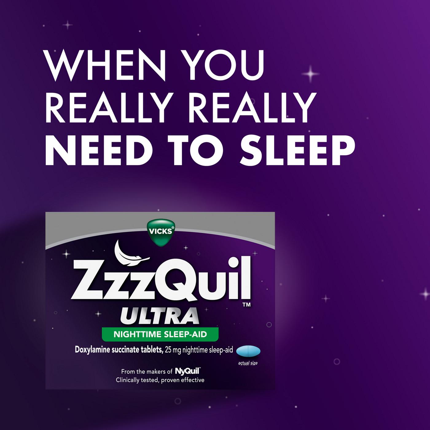 Vicks ZzzQuil ULTRA Nightime Tablets, Sleep Aid; image 6 of 8