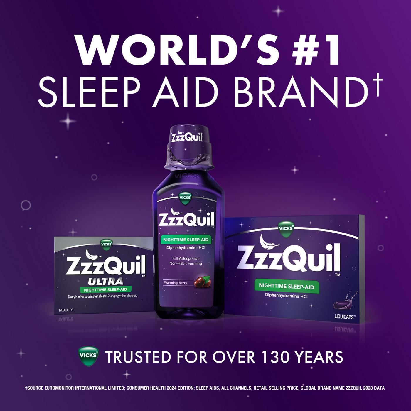 Vicks ZzzQuil ULTRA Nightime Tablets, Sleep Aid; image 8 of 8