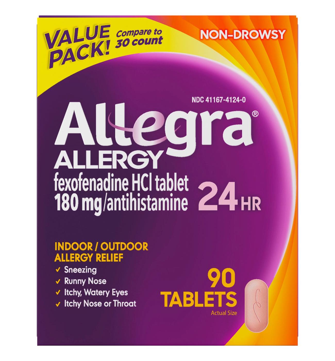 Allegra Adult 24 Hr Allergy Non-Drowsy Antihistamine Tablets; image 1 of 3