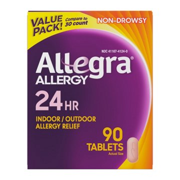 Allegra Adult 24 Hr Allergy Non-Drowsy Antihistamine Tablets