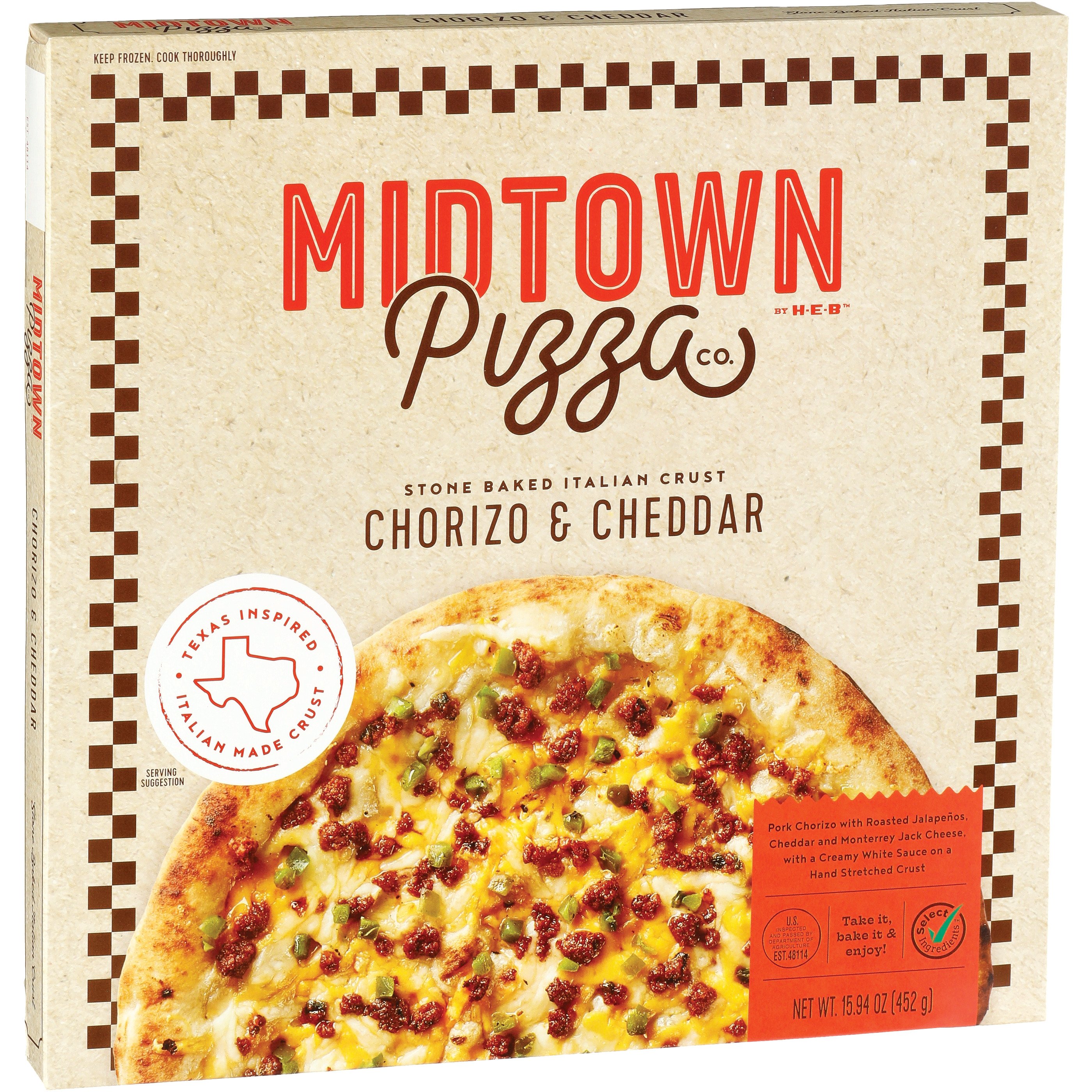 Midtown Pizza Co. By H-E-B Select Ingredients Chorizo & Cheddar Pizza ...