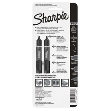 Sharpie PRO Chisel Tip Permanent Markers - Black Ink, 2 pk