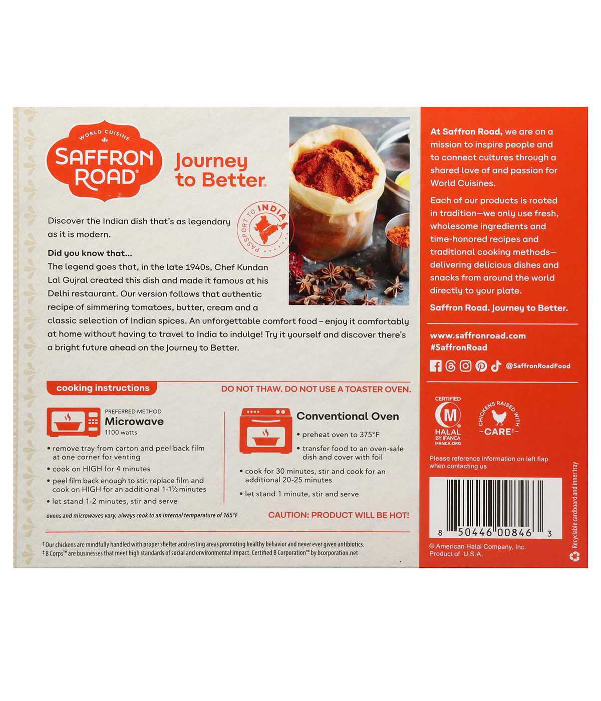 Saffron Road Gluten Free Butter Chicken Indian Frozen Dinner; image 4 of 4