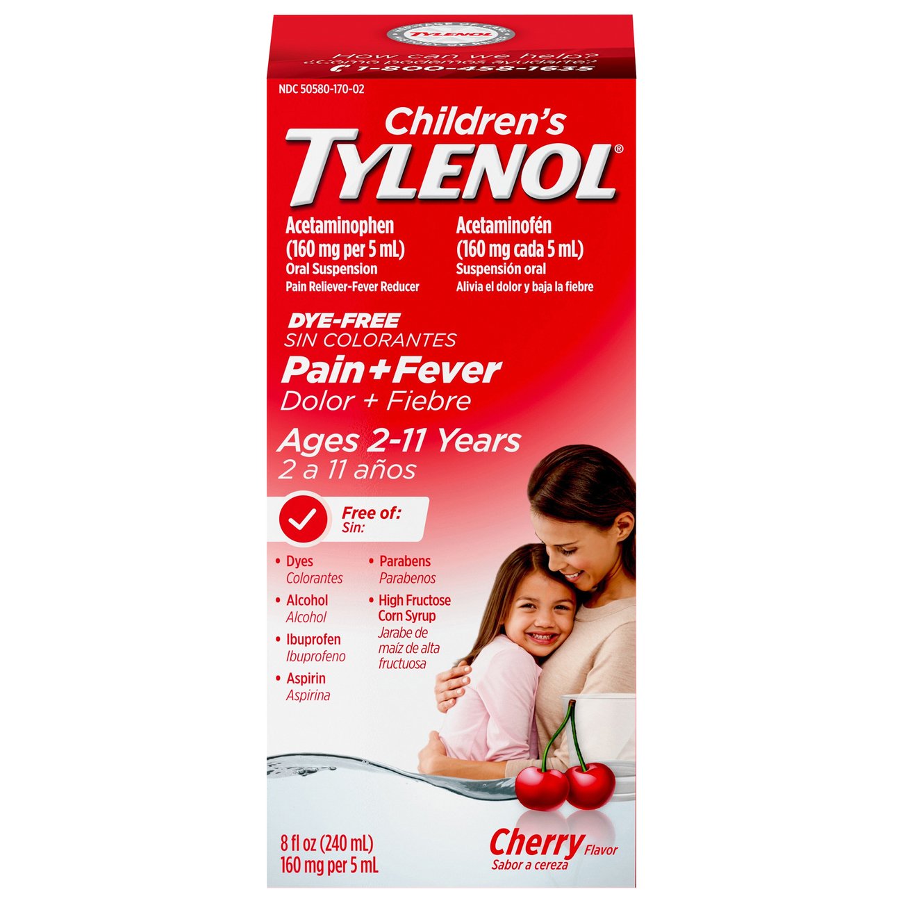 Children s Tylenol Dye Free Pain   Fever Oral Suspension Cherry