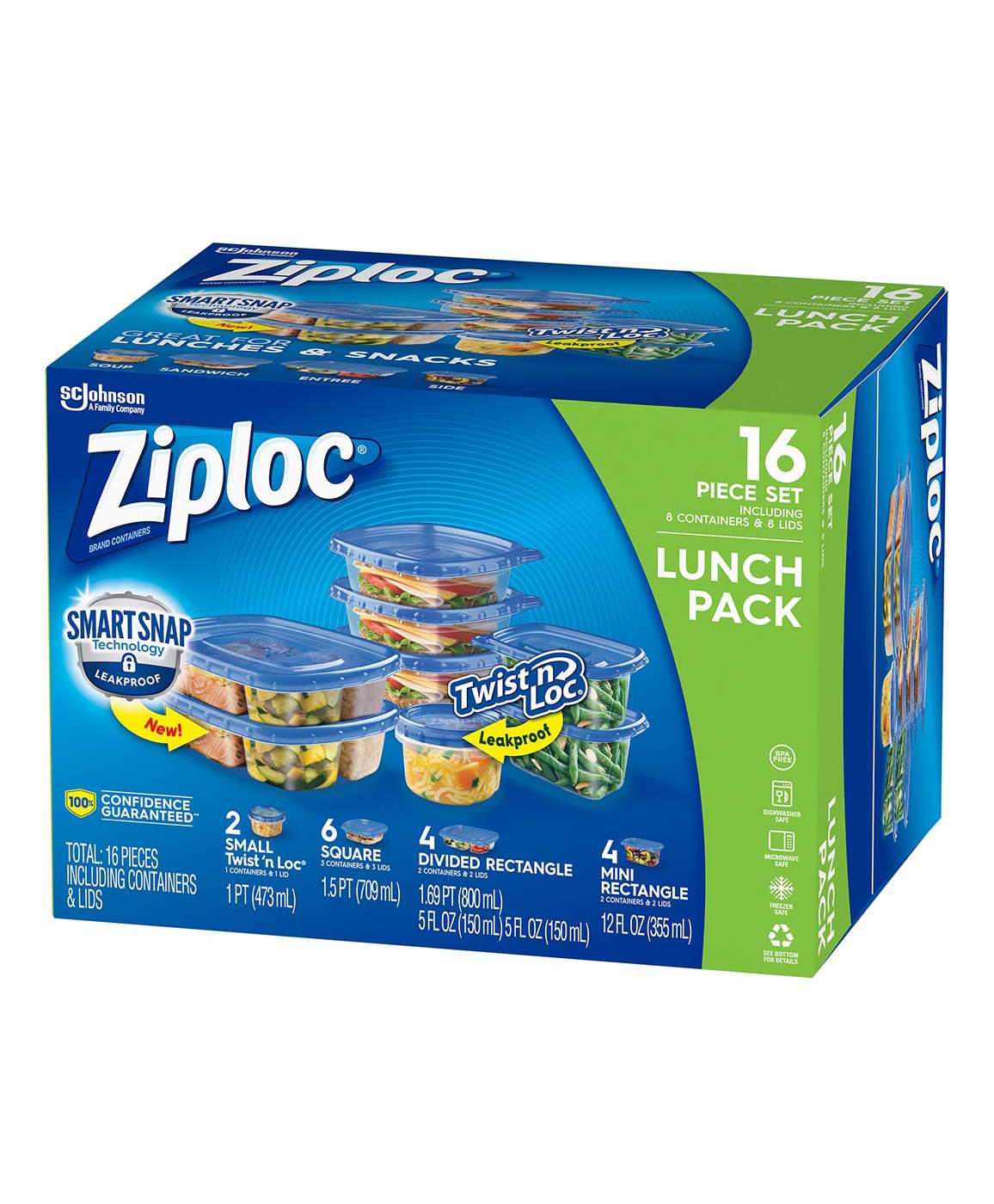 Ziploc Twist 'n Loc Container Variety Lunch Pack Shop Food storage at