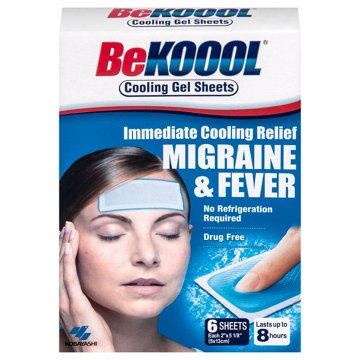 BeKOOOL Soft Gel Cooling Relief Sheets for Migraine, 6 ct