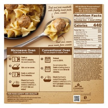 Marie Callender's Savory Swedish Meatballs Bowl Frozen Meal