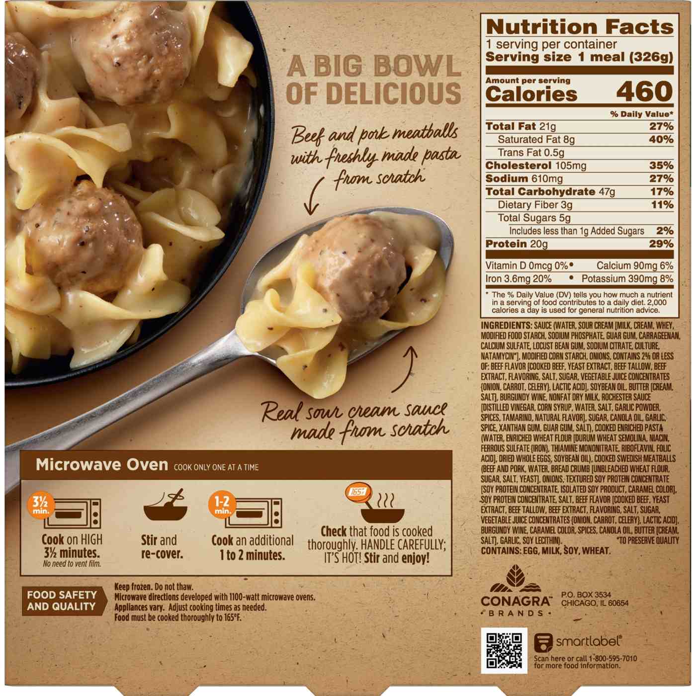 Marie Callender's Swedish Meatballs Bowl Frozen Meal; image 7 of 7