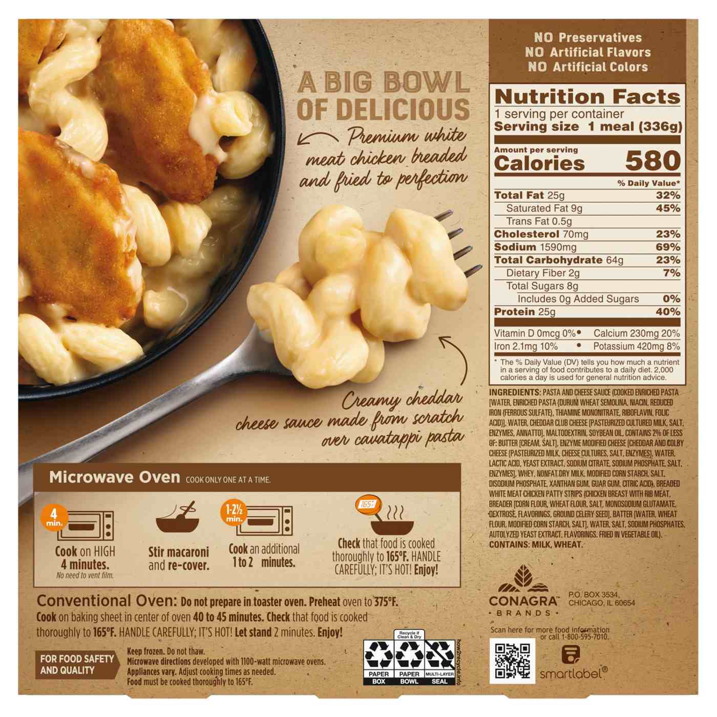 Marie Callender's Fried Chicken Mac & Cheese Bowl Frozen Meal; image 7 of 7