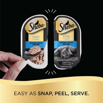Sheba Perfect Portions Wet Cat Food Cuts in Gravy Twin-Pack Trays - Trout Entrée