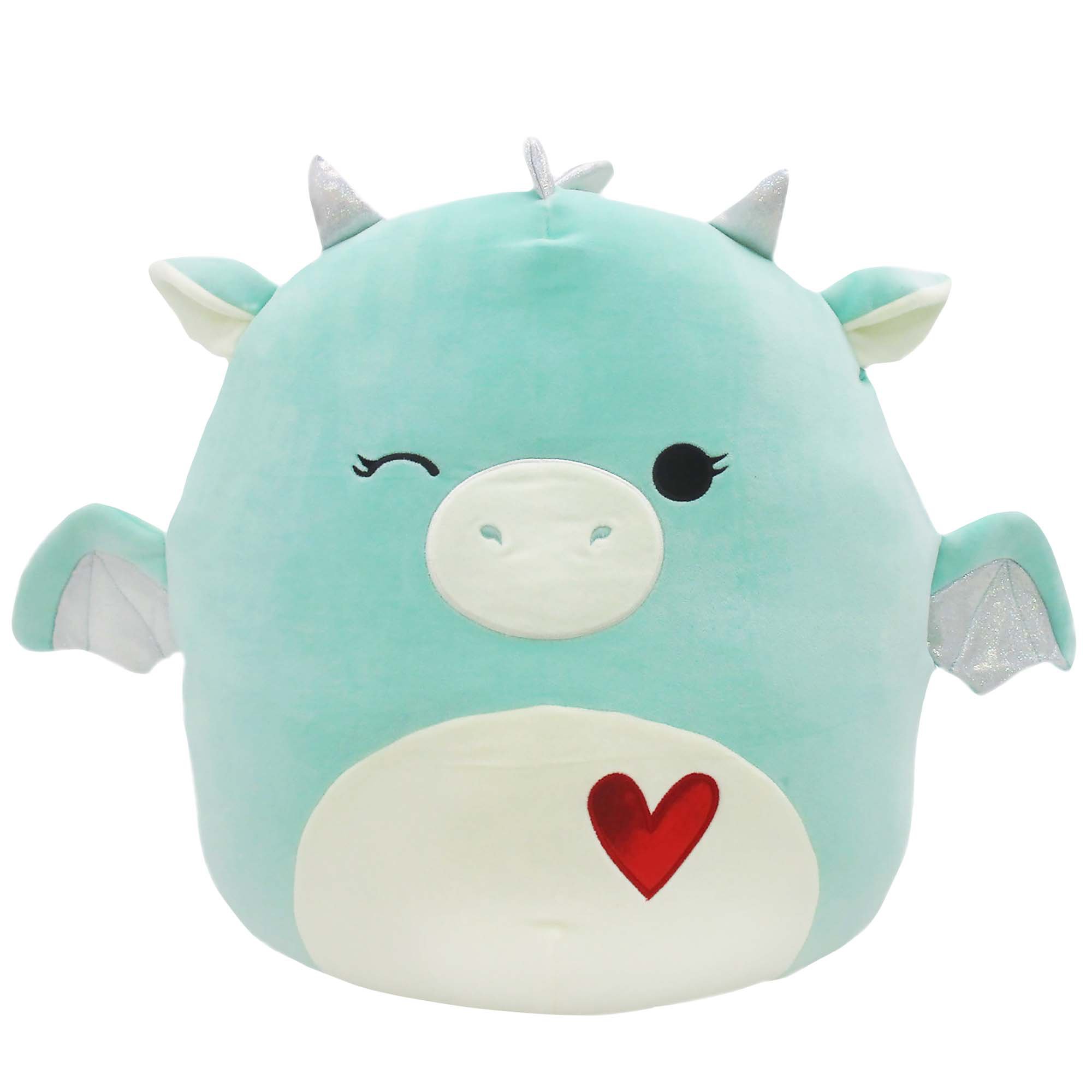 Squishmallows Teal Dragon Valentine Plush with Heart - Shop Plush Toys ...