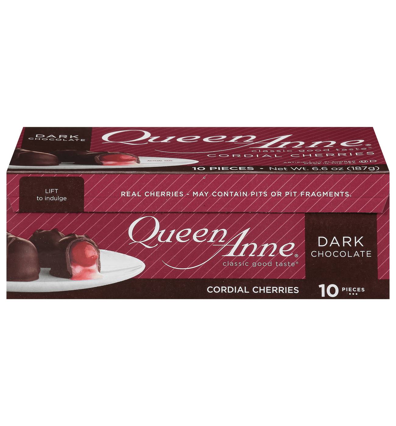 Queen Anne Dark Chocolate Cordial Cherries, 10 pc; image 1 of 3