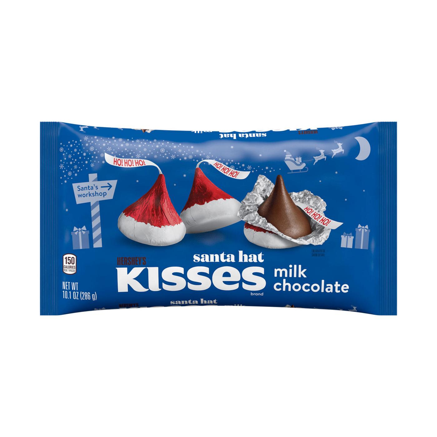 Hershey's Kisses Milk Chocolate Santa Hat Christmas Candy; image 1 of 7