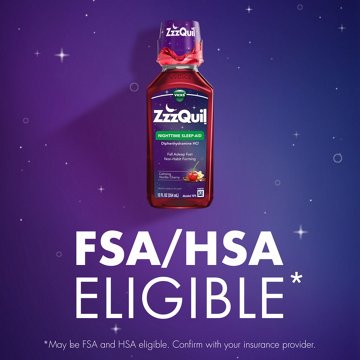 Vicks ZzzQuil Nighttime Sleep Aid Liquid, Calming Vanilla Cherry Flavor, 12 oz