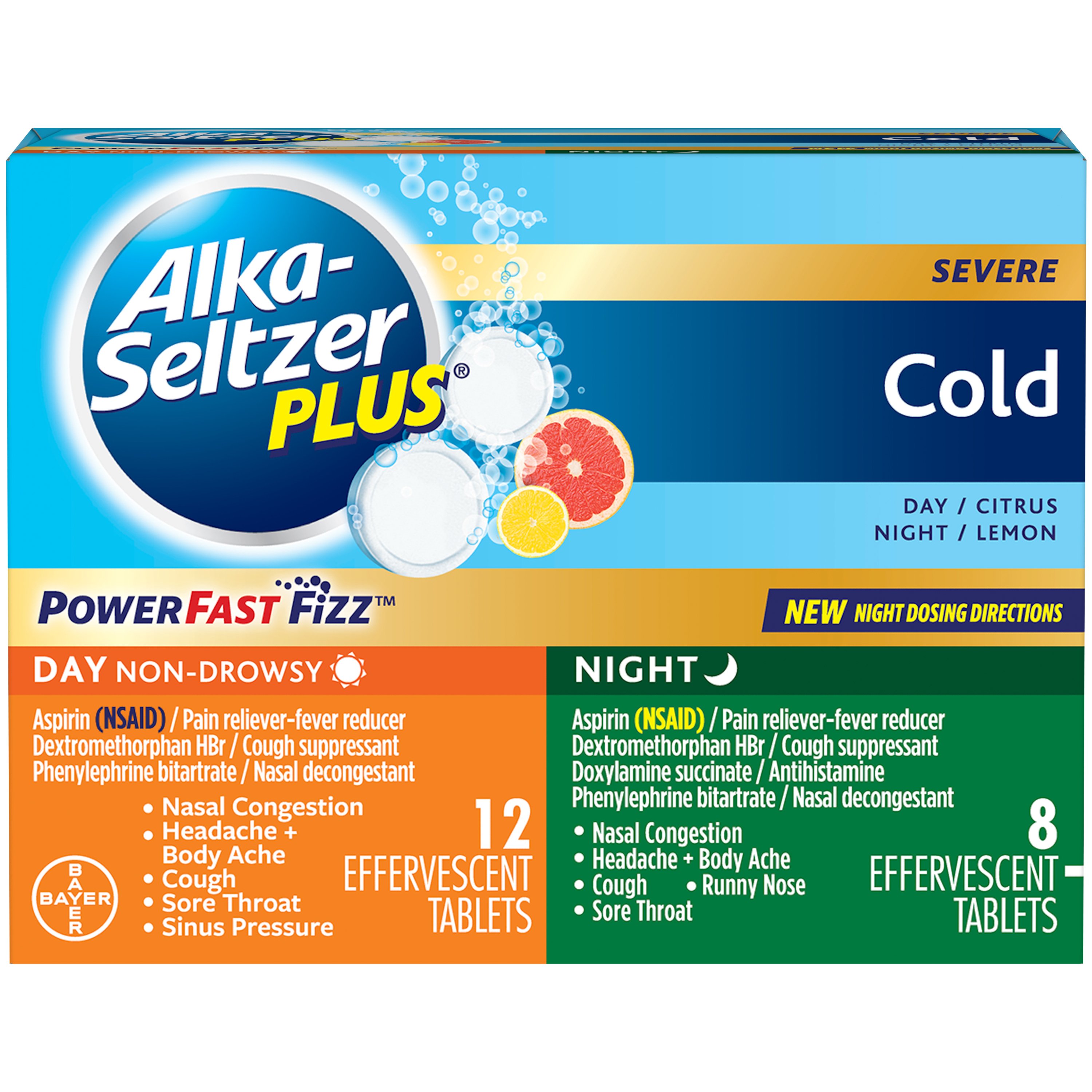 Alka Seltzer Plus Severe Cold Powerfast Fizz Day And Night Tablets ...