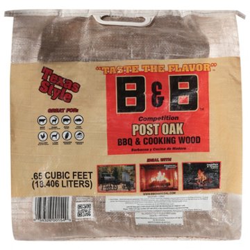 B&B Charcoal Post Oak BBQ & Cooking Wood, 0.65 cu. ft.