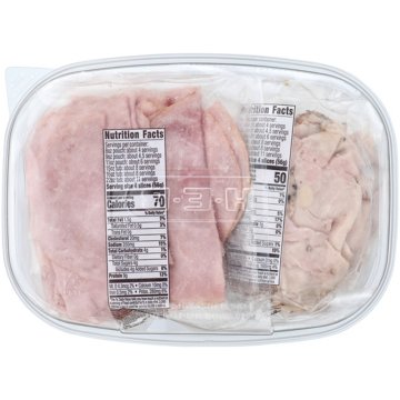 H-E-B Peppered Turkey Breast & Honey Ham Lunch Meat - Combo Pack, 16 oz