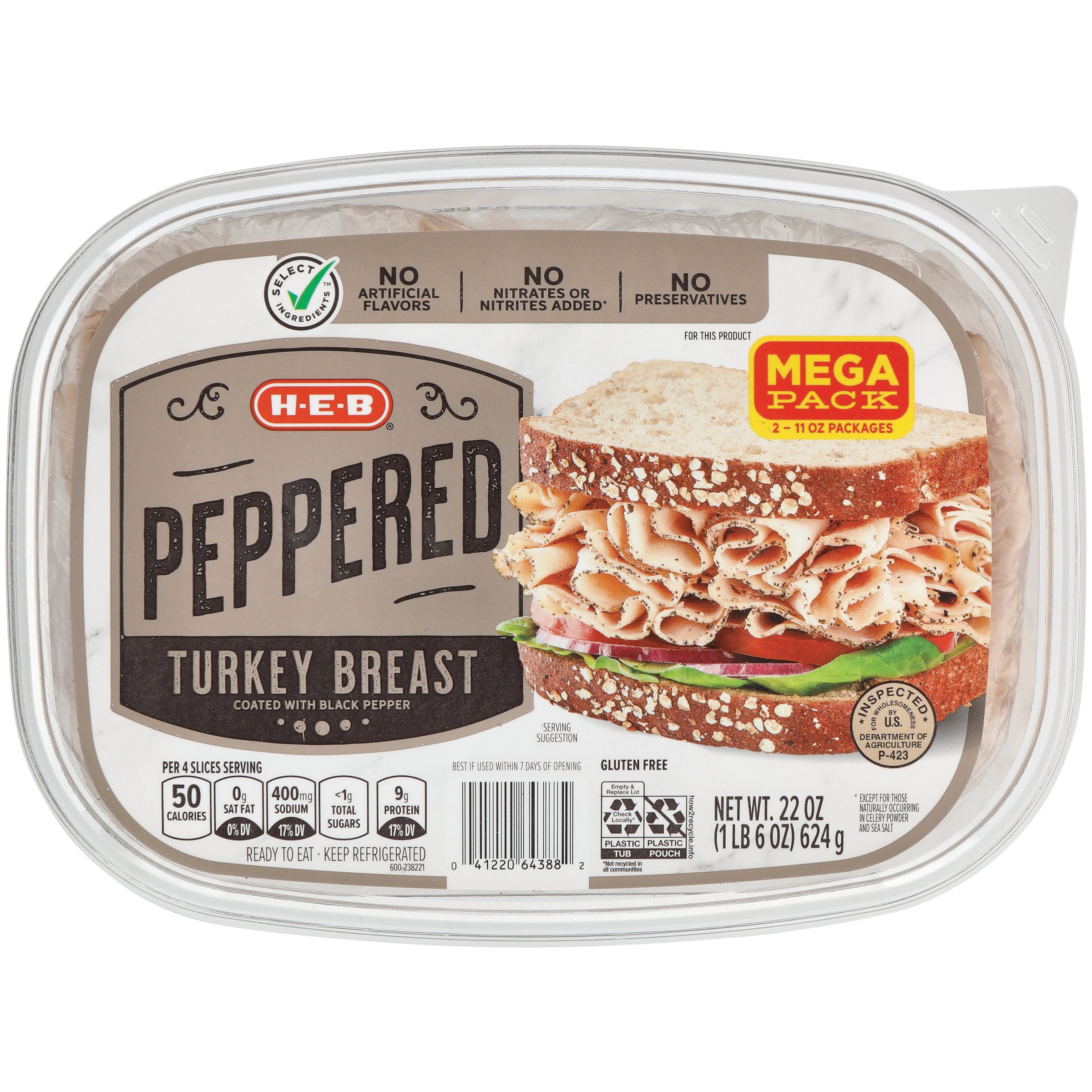 H-E-B Peppered Turkey Breast - Mega | Fig App