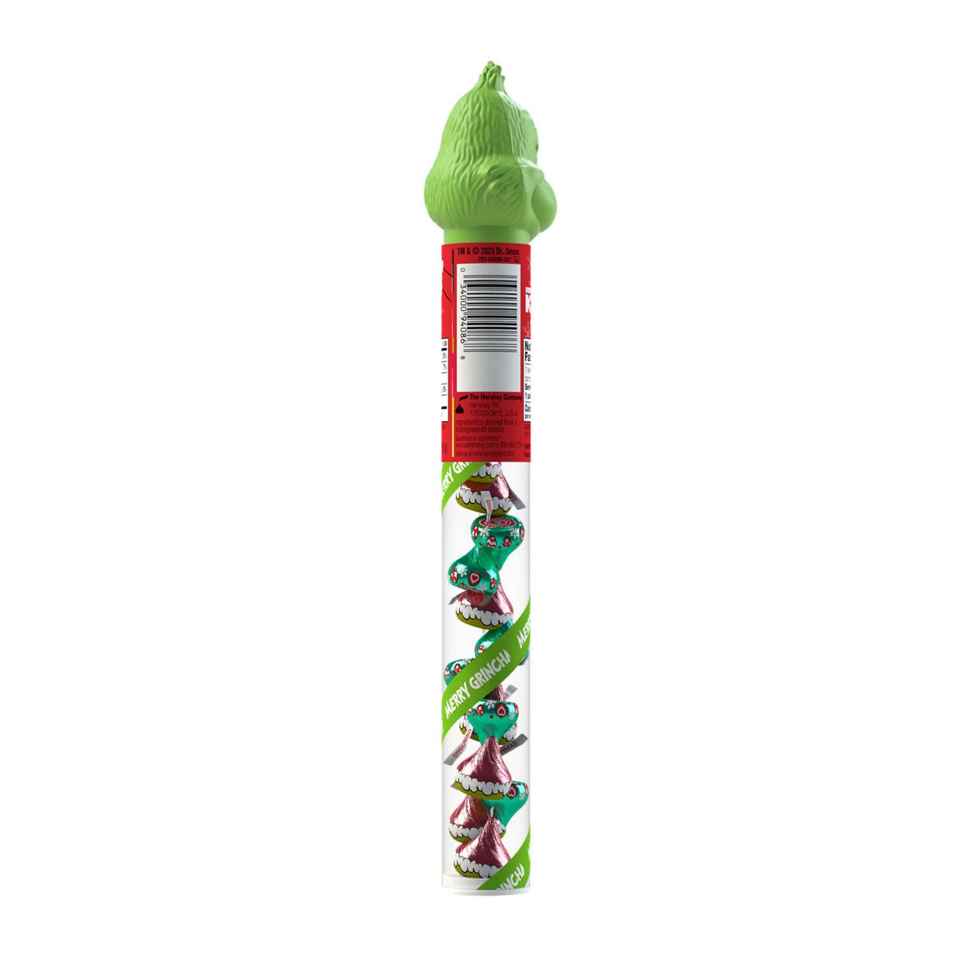 Hershey's Kisses Grinch Milk Chocolate Christmas Candy Tube; image 6 of 7