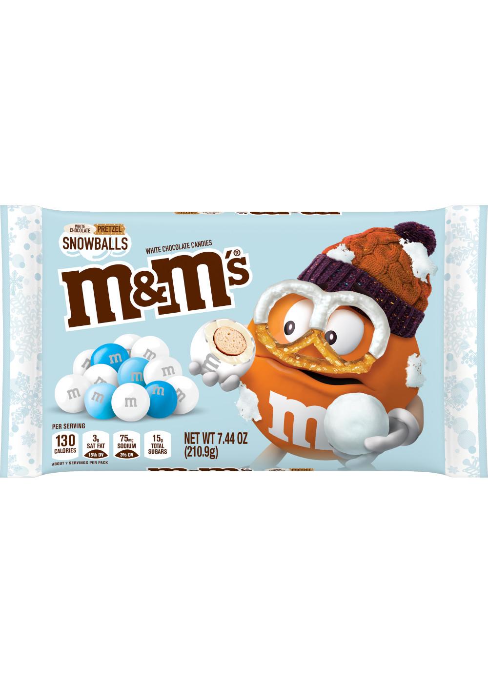 M&M'S White Chocolate Pretzel Holiday Snowballs Candy - Shop Candy