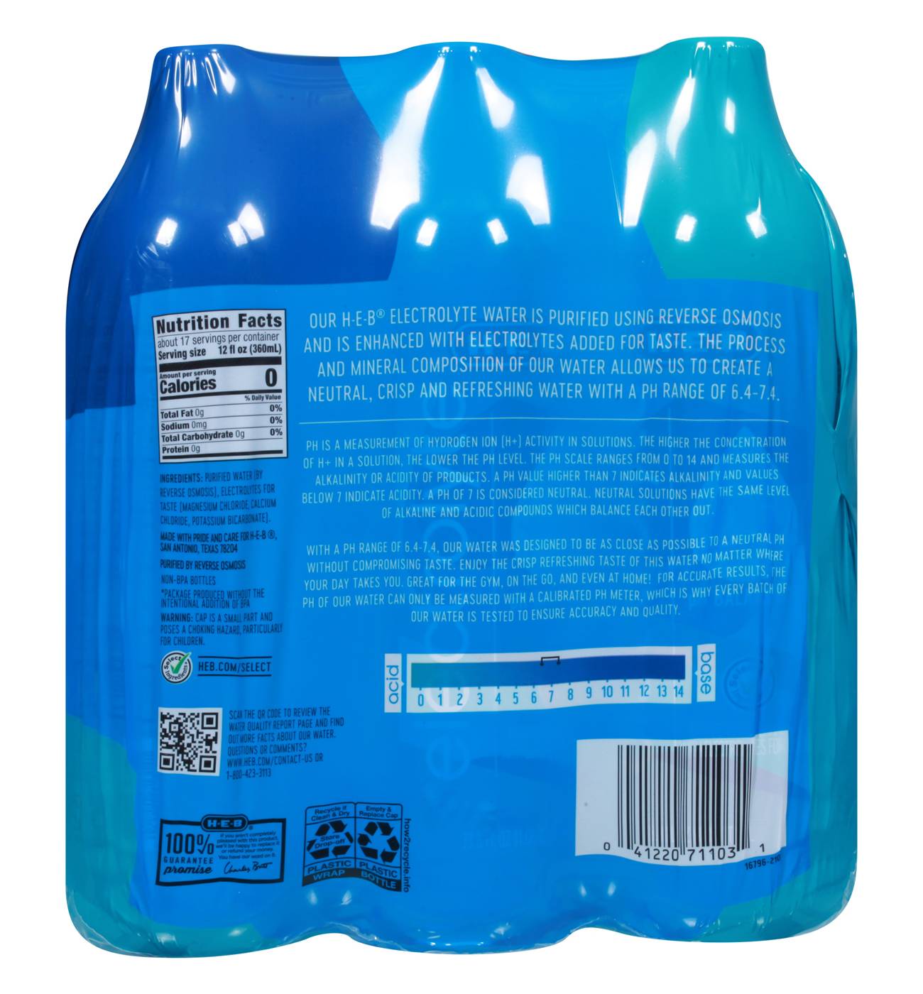 H-E-B Electrolyte Water 6 pk Bottles; image 2 of 6
