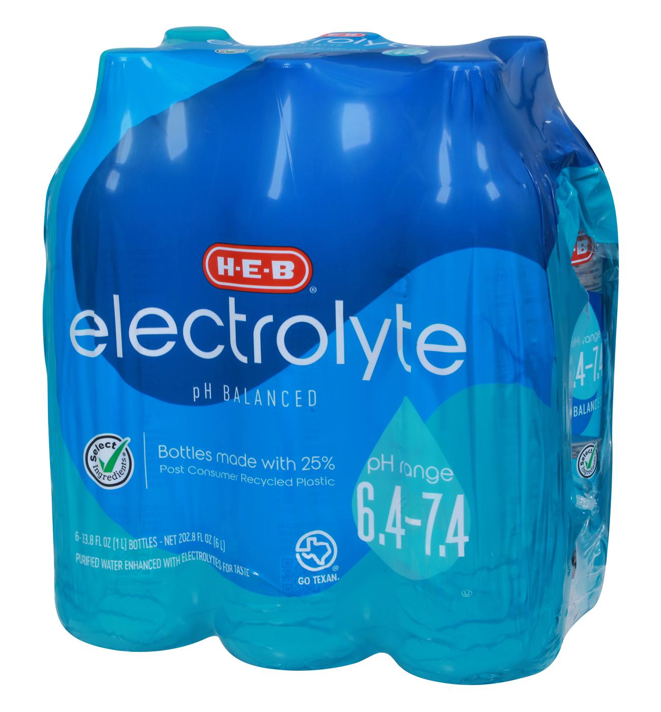 H-E-B Electrolyte Water 6 pk Bottles; image 3 of 6
