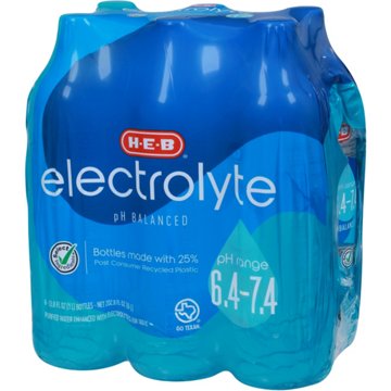 H-E-B Electrolyte Water 6 pk Bottles, 1 L