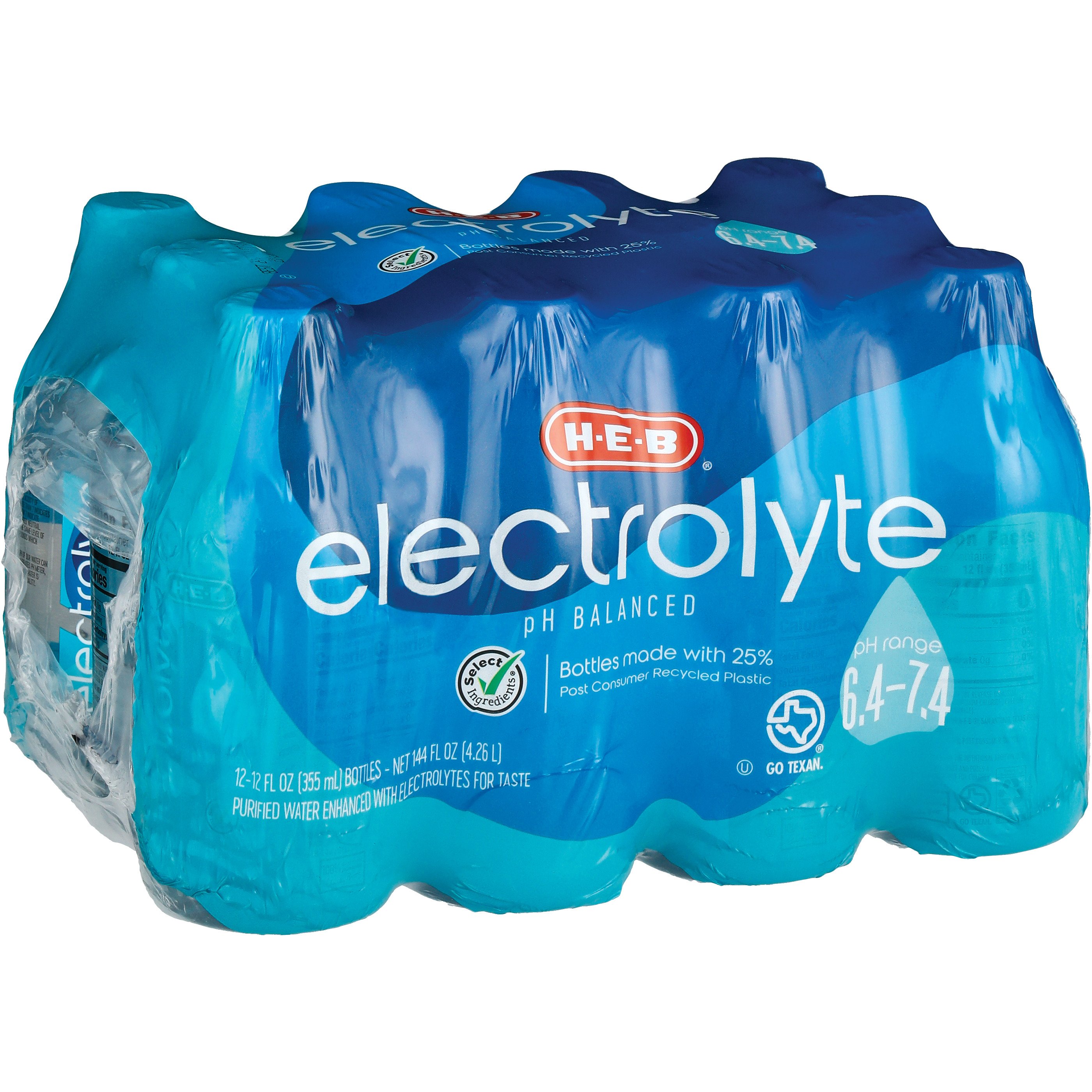 HEB Electrolyte Water 12 oz Bottles Shop Water at HEB