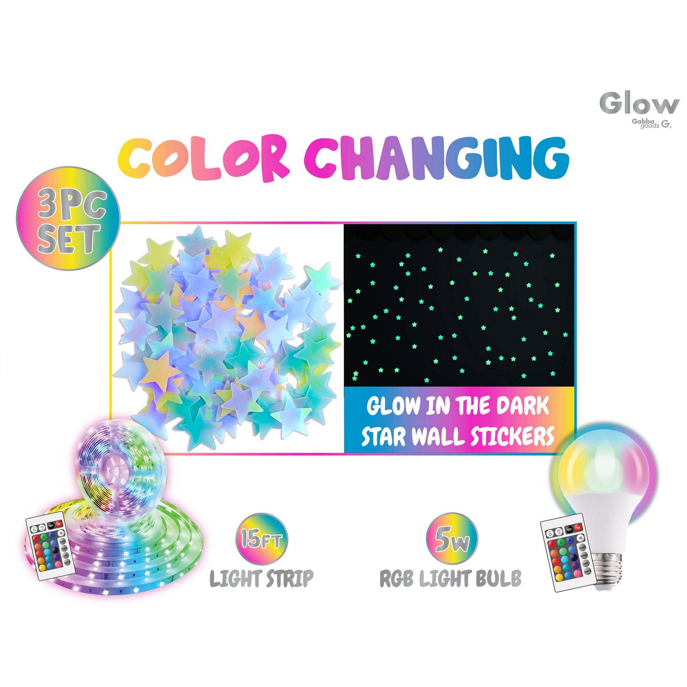 Gabba Goods Glow Star Bright MultiColor Light Set Blue Shop Light