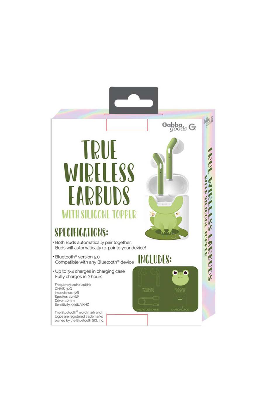 Gabba Goods True Wireless Earbuds with Silicone Case & Frog Topper; image 2 of 2