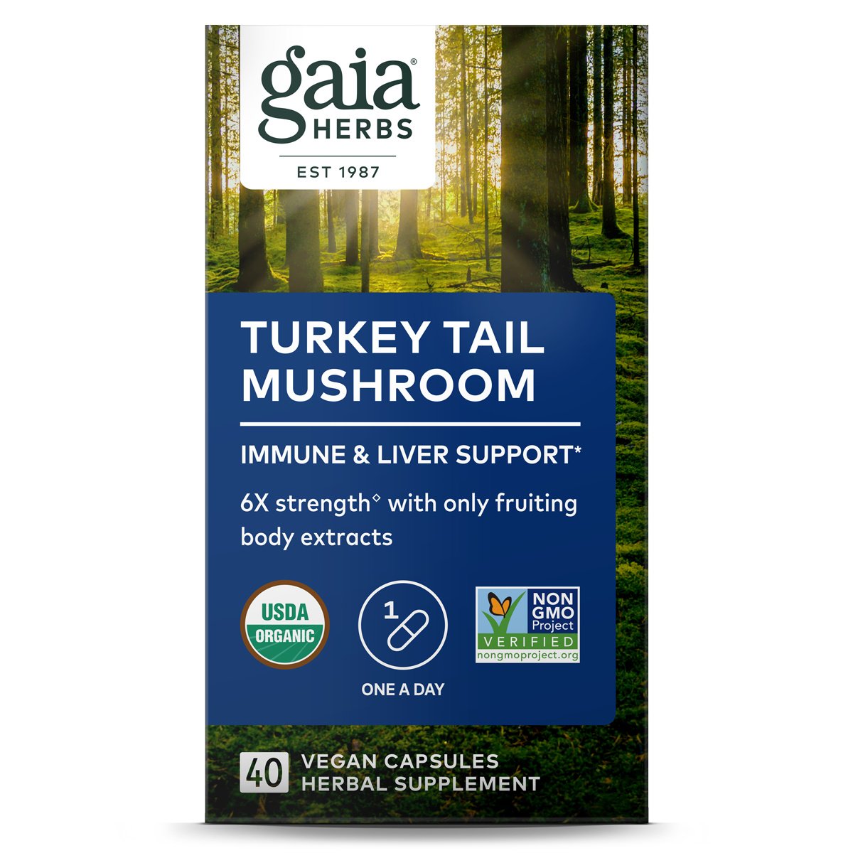 Gaia Herbs Turkey Tail Mushroom Capsules, 40 ct