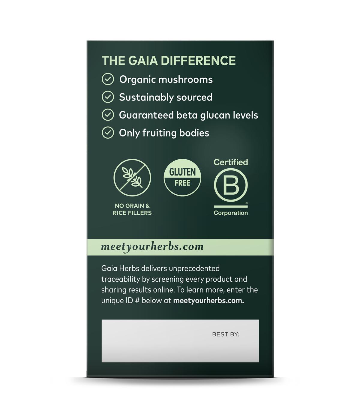 Gaia Herbs Turkey Tail Mushroom Capsules; image 3 of 5