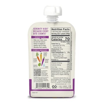 Serenity Kids Organic Baby Food Pouch - Carrot Medley