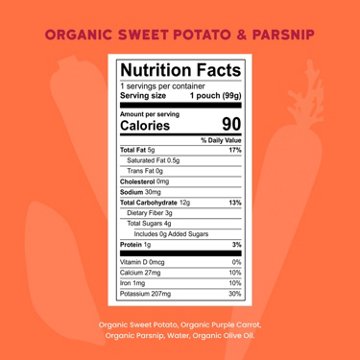 Serenity Kids Organic Baby Food Pouch - Sweet Potato & Parsnip